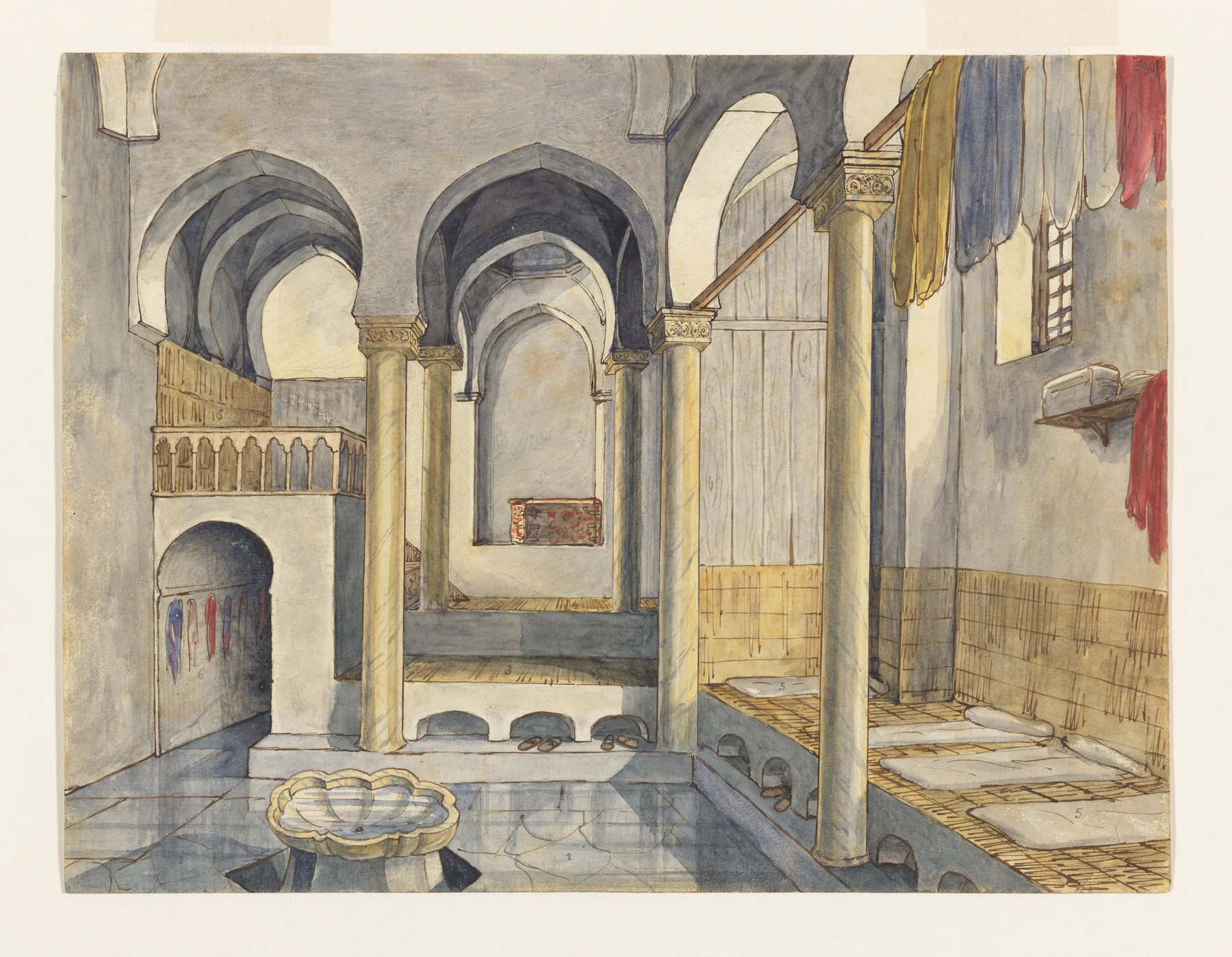 Historical image titled Slimann’s Moorish Baths.