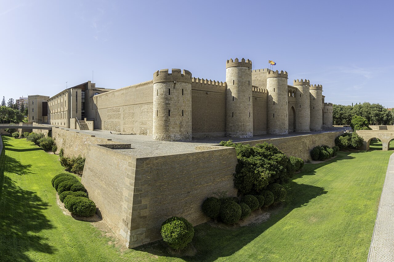 Exterior view of the Aljaferia Palace in Zaragoza.