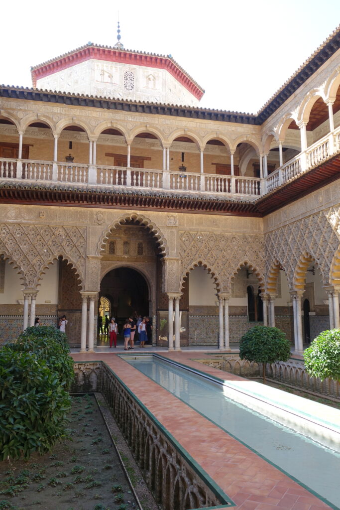 Patio de las Doncellas courtyard in the Alcazar of Seville.