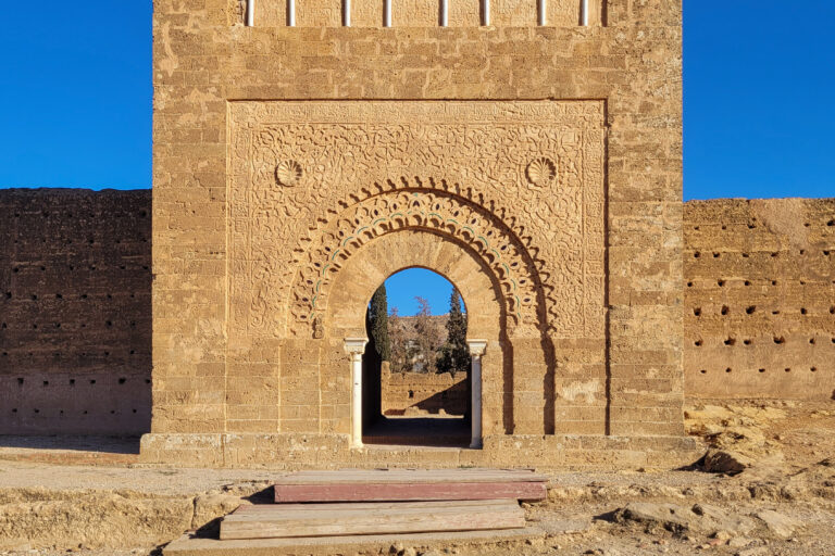 The entrance and surviving masonry of the Mansourah Mosque near Tlemcen.