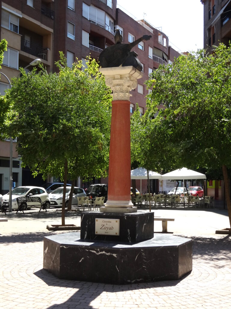 Modern monument to Ziryab in Cordoba.