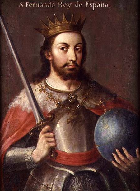 Traditional painted portrait of Ferdinand III of Castile.