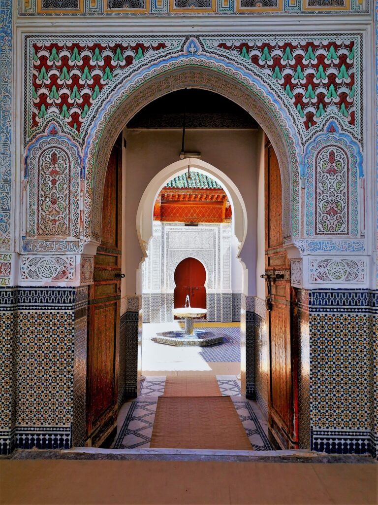 Entrance to the tomb of Moulay Idriss I in Morocco.