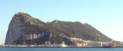 The Rock of Gibraltar seen from the northwest.